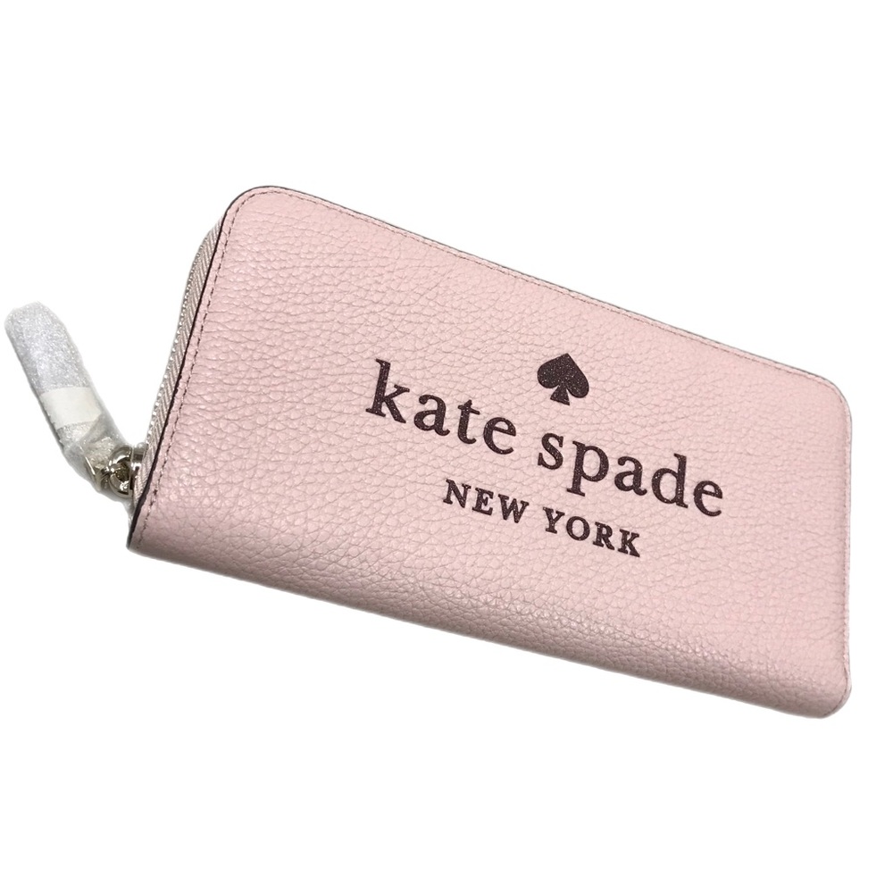 Kate Spade Rose Smoke Glitter on Embossed Leather Lg Continental Wallet